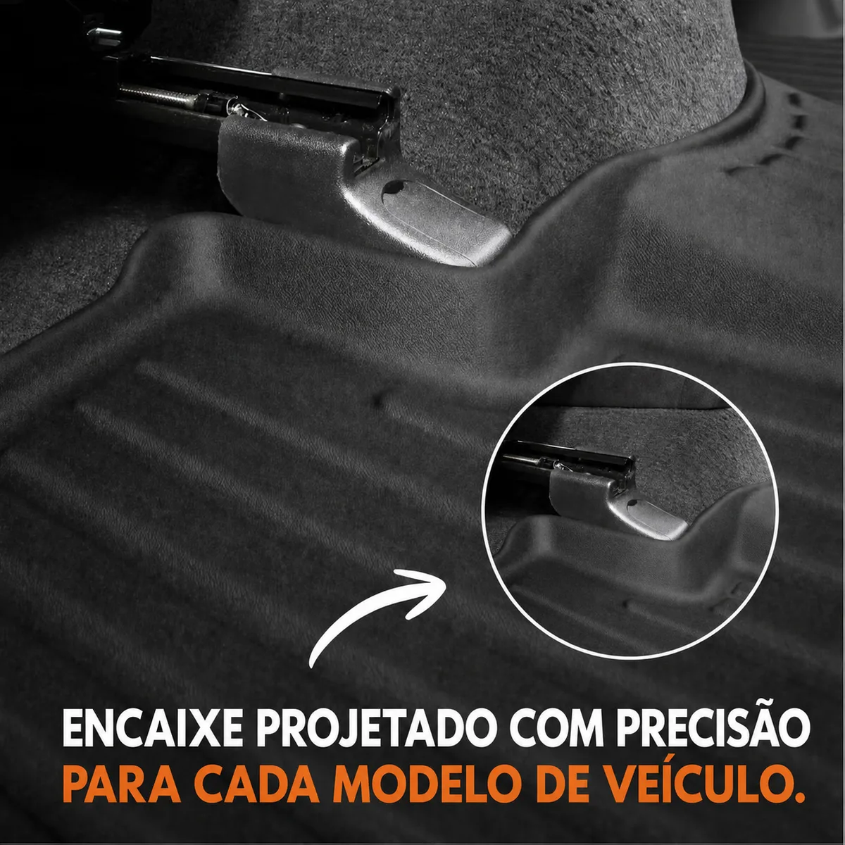 Tapete encaixado no fixador original do veículo