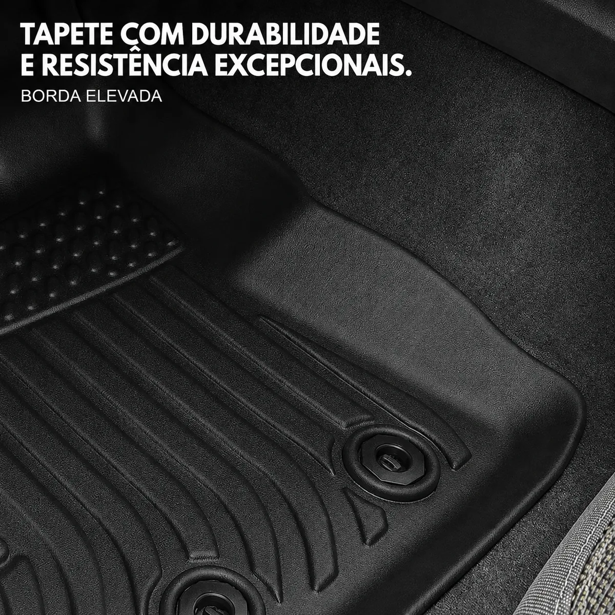 Detalhe da borda elevada em formato de bandeja